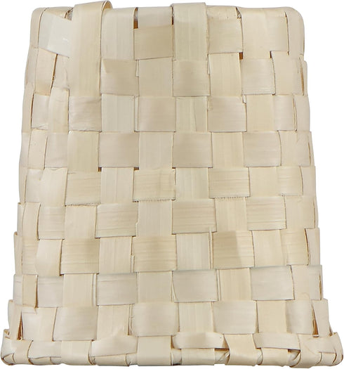 Aspen Creative 51006-2, 3" 4" 4" Set 2 Empire Clip-On Chandelier Lamp Shade, Natural Palm Leaf, Top x Bottom x Slant