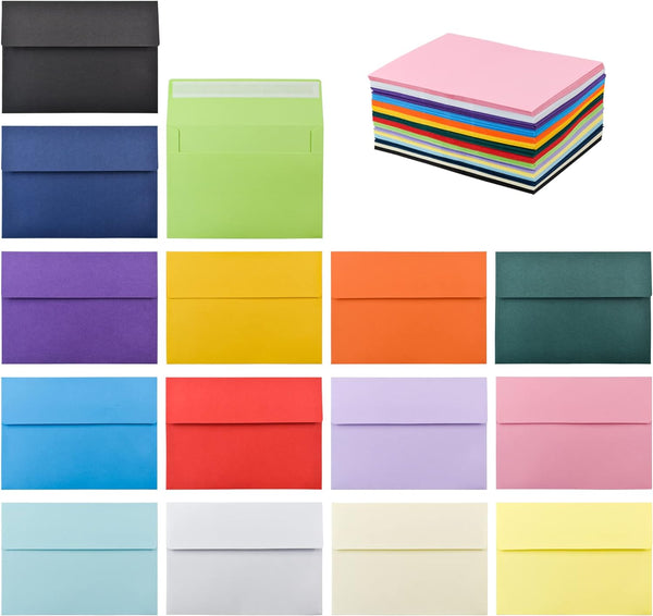 VANRA 150 Pack Colorful A7 Envelopes for Invitations, 5x7 Greeting Cards, Wedding Invitations, 15 Assorted Colors