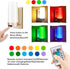 Dimmable 2 Pack BIGMONAT Wireless Wall Sconce Light USB Rechargeable, Multi Color Changing, Night Light with Remote