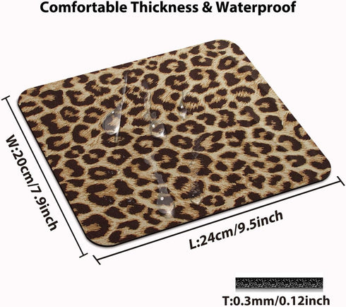 Retro Leopard Print Pattern Mouse Pad, Vintage Seamless Design for Office Accessories