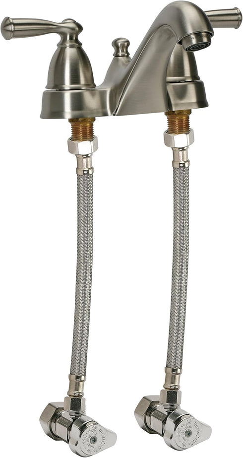 Fluidmaster B1F48 Faucet Connector, 4 Ft Braided Stainless Steel - 3/8 Female Compression x 1/2 F.I.P. Thread