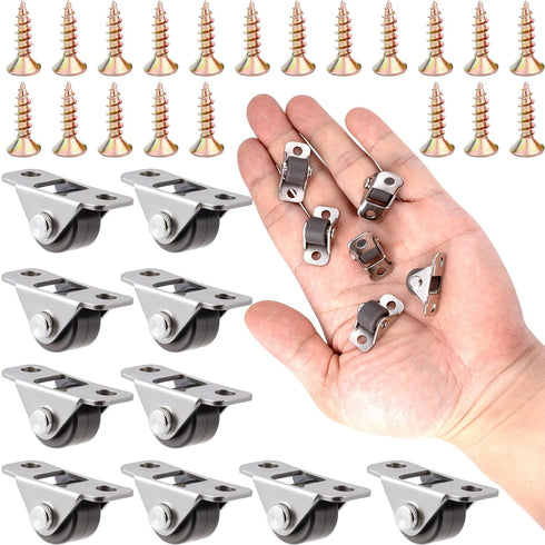 Deozu 10 Pcs Mini Caster Wheels for Small Appliances, 1/2 Inch Mini Wheels,