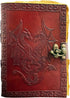AzureGreen DOUBLE DRAGON Blank Page BOOK Handcrafted Leather Writing Unlined 5 x 7 JOURNAL (Vintage Brown) by AzureGreen
