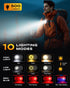 500LM Commercial 10 2 Pack Cuvccn Ultra Bright Mini EDC Flashlight, Rechargeable Strobe Light, Modes Running Lights