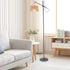 3 2700K-6500K Dimmable Bulb Arc Floor Lamp with Remote, Boho Floor Lamp with Color Temperatures, Rattan Standing Lamp