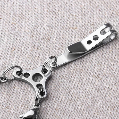 Multi-Purpose Pocket Clip Nano Knife, 2 Pack, Stainless Steel Suspension Clips for Keys, Flashlights, Knives