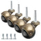 2" Ball Caster Wheels, Set of 4 Brass Vintage Antique Casters 5/16" x 1 1/2" (8 x 38mm) for Furniture, Chairs, Cabinets