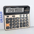 Large Mechanical Calculator, Dual Power Desk Calculator 14 Digit, Extra Large 5In LCD Display for Office, Home, School