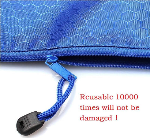 Mity rain 10Pcs A4 Size Waterproof Zipper File Bags, Oxford Office Document Storage Folder, Travel Accessories Pouch -