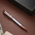 Ballpoint Pen with Gift Box, Retractable 1.0mm Black Ink Pen for Men Women, Refillable, B5 (Rose Gold+Silver)