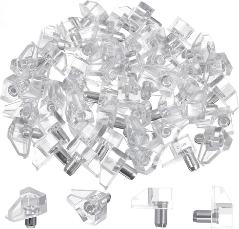 Aphumedc 50PCS Shelf Support Peg, 5mm Plastic Book Shelf Pins, Clear Replacement Shelves