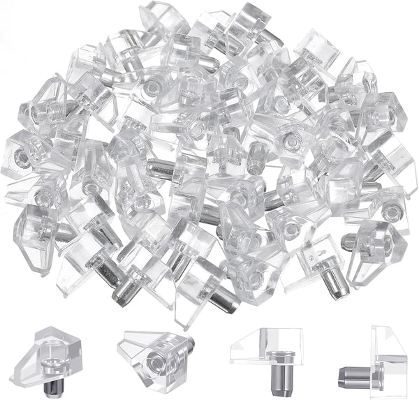 Aphumedc 50PCS Shelf Support Peg, 5mm Plastic Book Shelf Pins, Clear Replacement Shelves