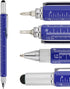 HeTaoCat Metal Multi-tool - 6-in-1 Stylus Pen with Screwdriver, Ruler, Bubble Level, and Ballpoint Pen (Blue)