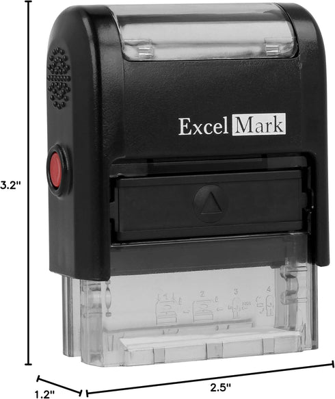 ExcelMark Entered Self-Inking Rubber Stamp, Red Ink A1539