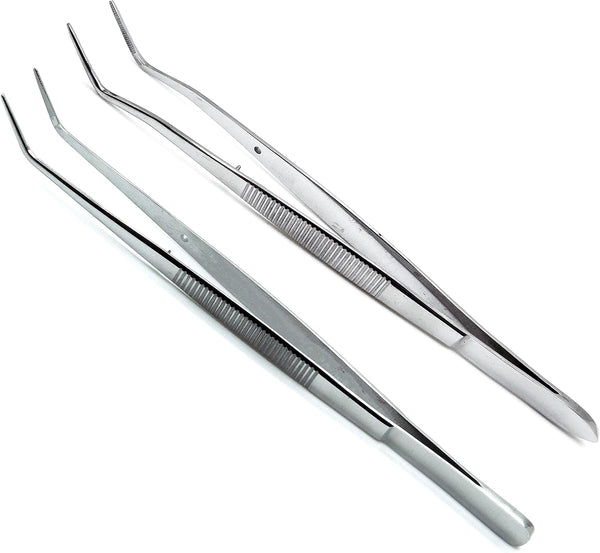 Premium Instruments 2 Pcs Dental Tweezer College and Foil/Meriam Serrated Beak Dressing Pliers Cotton