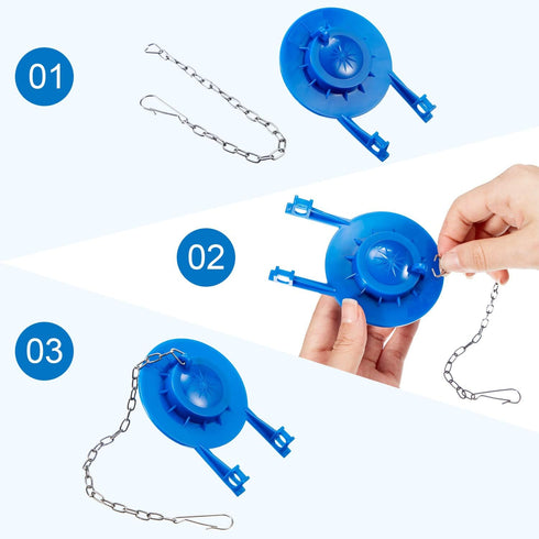 Toilet Handle Chain - Stainless Steel Flapper Lift Chain Replacement, Fits Most Toilet Flappers, 3 Pieces