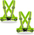 2 Pack Hi Vis Safety Vests, Adjustable Neon Color High Visibility Reflective Gear for Traffic Control