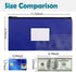 6 Pack 11.25"x6.25" Set Blue Money Bags with Zipper, Bank Deposit Bags, Durable Leatherette Cash Pouch for Business