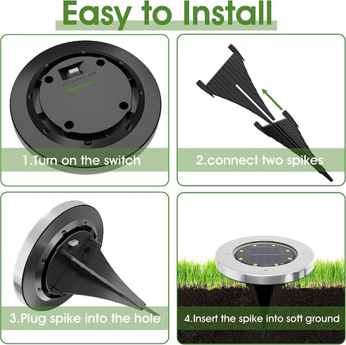 4.6 inch 4 Pack INCX Solar Lights for Outside, Solar Light Outdoor Waterproof, Garden Lights Landscape Lighting