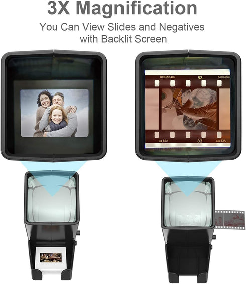 DIGITNOW!35mm 3X 35mm Negatives(4AA Slide and Film Viewer, Magnification LED Lighted Illuminated Viewing,USB
