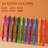 ParKoo 20 Colors Retractable Erasable Gel Pens, Fine Point 0.7 mm, Comfort Grip for Drawing, Writing, Planners