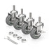 Caster Wheels 3 Inch Locking Stem Casters, Heavy Duty Swivel Casters Set of 4 with 3/8" -16 x 1-1/2" Threaded Stem