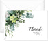 Lush Greenery Thank You Notes, 24 Cards with White Envelopes, 4 Green Floral Designs, 3 1/2" x 4 7/8"