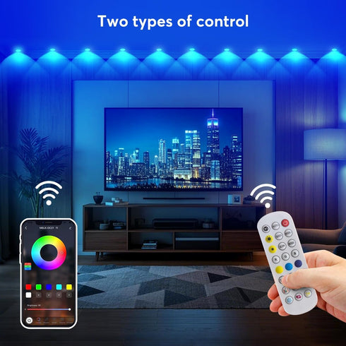 16.4ft, 17 USB Indoor Eaves Lights Smart RGB App Control led Strip Lights with LEDs, LED Rope Lights, Color Changing