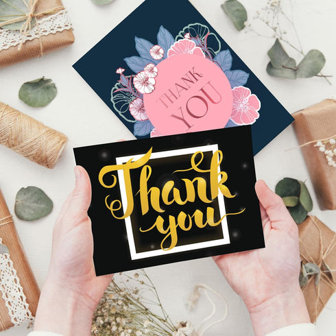 56 4 6 Inch Eilyliafe Bulk Thank You Cards, Assorted Thank You Cards with Envelopes, Matching Stickers and Storage Box