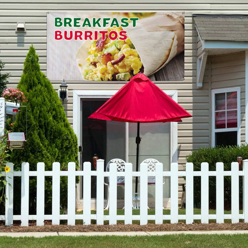 Sign Destination 4 Grommets 24x36Inches Vinyl Banner Multiple Sizes Breakfast Burritos Advertising Printing C