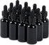 12 Pcs 1oz Glass Dropper Bottles, Leakproof Tincture Bottles with Black Reusable Eye Dropper for All Liquids