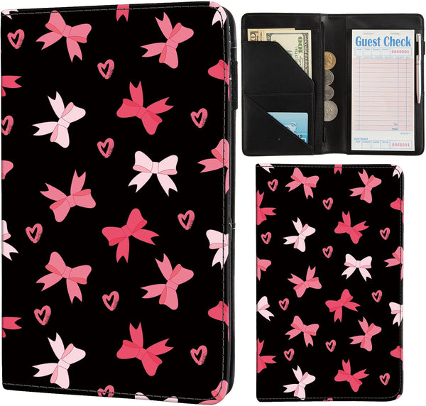 Server Books for Waitress,Cute Pocket Leather Money Organizer Note Pad Cash Bill