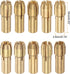 10pcs Brass Collet 0.5-3.2mm Brass Drill Chucks Mini Electric Grinder Quick Change Drill Chuck Bit Sets for Rotary Tools, 4.8mm Shank Diameter