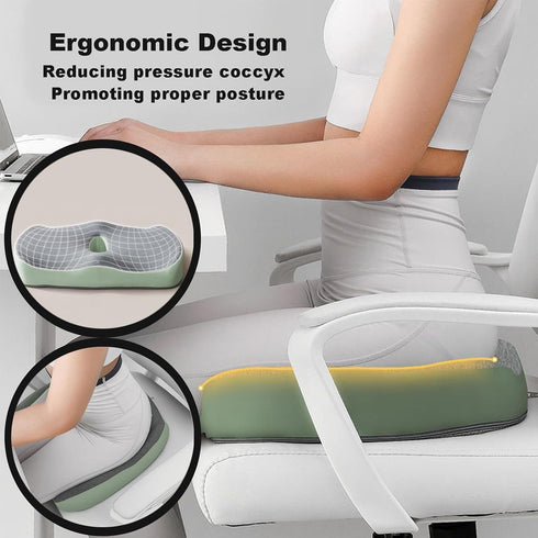 Tophacker Seat Cushion Office Car Seat Cushion, Memory Foam Cushion for Office Chair, Car Seat, Non-Slip Chair Pad