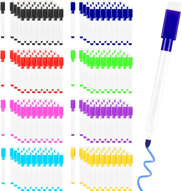 Beieverluck 200 Pieces Magnetic Dry Erase Markers with Eraser Cap, Bulk Whiteboard Pens for Kids, Teachers, Office