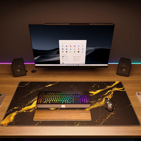 KTRIO 31.5 15.7 Inch Large Gaming Mouse Pad Desk Mat, Superior Micro-Weave Cloth, Non-Slip Rubber Base, Stitched Edges