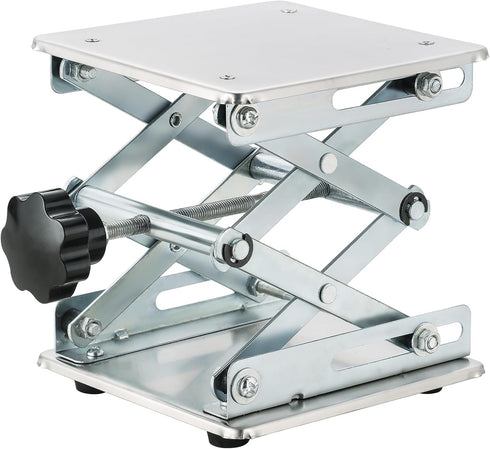 6" x 6" Stainless Steel Lab Jack Scissor Stand Platform, Expandable Lift Height Range 2.9"/75mm to 10"/260mm