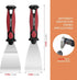 HAUTMEC 2pc Putty Knife Set, 2.5 in Straight and 3 in Offset Scrapers, Heavy Duty Stainless Steel Blade