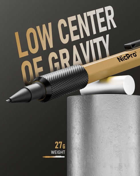 Nicpro 3 PCS 1.3 mm Mechanical Pencil Set 3 Colors with 36 Lead Refill, 3 Eraser - Weatherproof Metal MP2000 Heavy Duty Carpenter Pencil for Outdoor Marking Drafting Drawing Woodworking by Nicpro