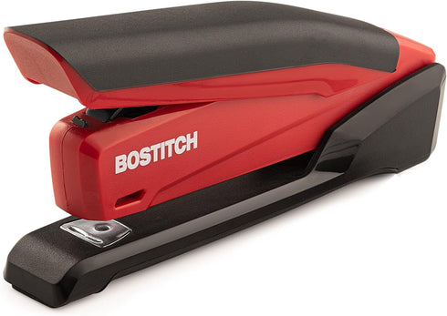 Bostitch Stapler with 1260 Staples, InPower Red Spring Powered Stapler with Built-in Staple Remover for Desk