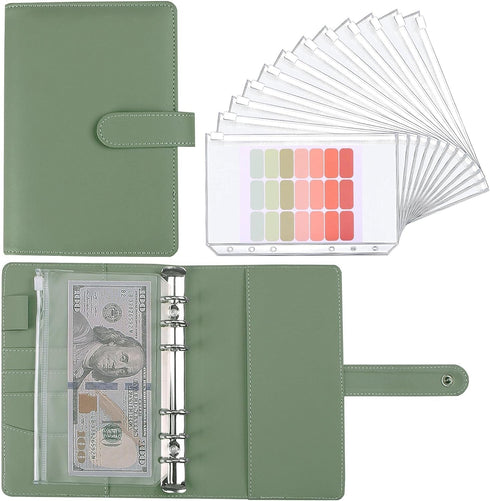 Money Saving Binder, Savings Challenges Book with 12pcs Zipper Envelopes, A6 Budget Binder for Managing Budgets and