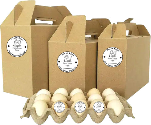 Farm Fresh Eggs Stickers, 500 Pcs Carton Labels Per Roll - 1.5 Inch Fresh Eggs Farmer's Market Packaging Sticker.