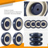 4 Pack 5-inch Shopping Cart Replacement Wheels Kit Diameter Wheels with Axles Bolt, Polyurethane Stepped and Full Tread