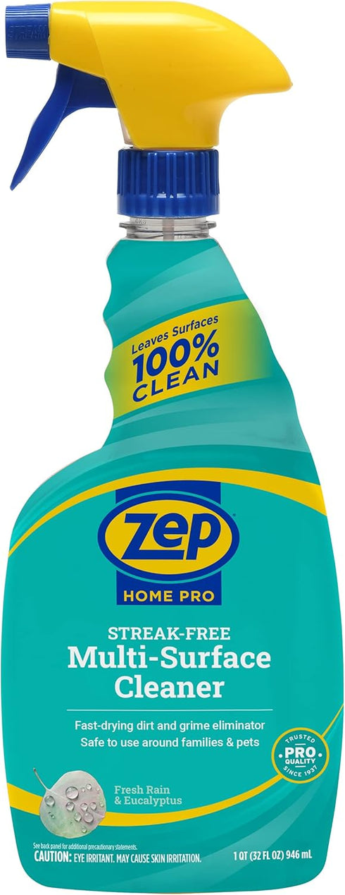 Zep Home Pro Streak-Free Multi-Surface Cleaner, 32 Fl. Oz., Pro Trusted Cleaning Power in Refreshing Scents