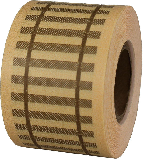 ChromaLabel 1-1/2 inch Tan Railroad Track Tape with Brown Rail Imprint, 400 inch Roll