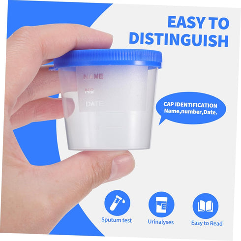 30Pcs Sputum Cups with Covers Sample Containers for Laboratory Testing Lightweight and Convenient Random Color