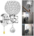Ygapuzi E14 Modern Crystal Wall Light Flush Mount Wall Sconces Lamp Chrome Finish Bedside Lighting Fixture with Socket