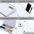 TOWON Desktop Glass Whiteboard with Basic Calculator, 12 Digit LCD Display, Desk Organizers, White, 18'' x 6''
