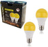 GREENIC 60 Watt Yellow Light Bulbs, 2-Pack, 120V E26 Base, A19 800Lm 2200k for Indoor Outdoor Bedroom Yard
