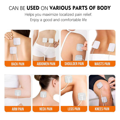 24PCS Replacement Pads 2X2 for TENS Unit, Latex Free Electrodes with 2mm Pin Connector for AUVON, TENS 7000, Etekcity,